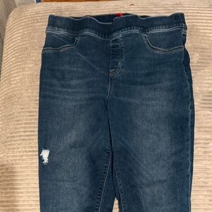 Spanx Dark Blue Women’s Raw Hem Jeans Size L
